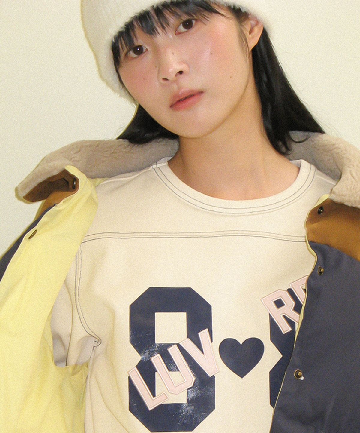 론론(RONRON) 88 LUV RUGBY LONG SLEEVE T SHIRT CREAM