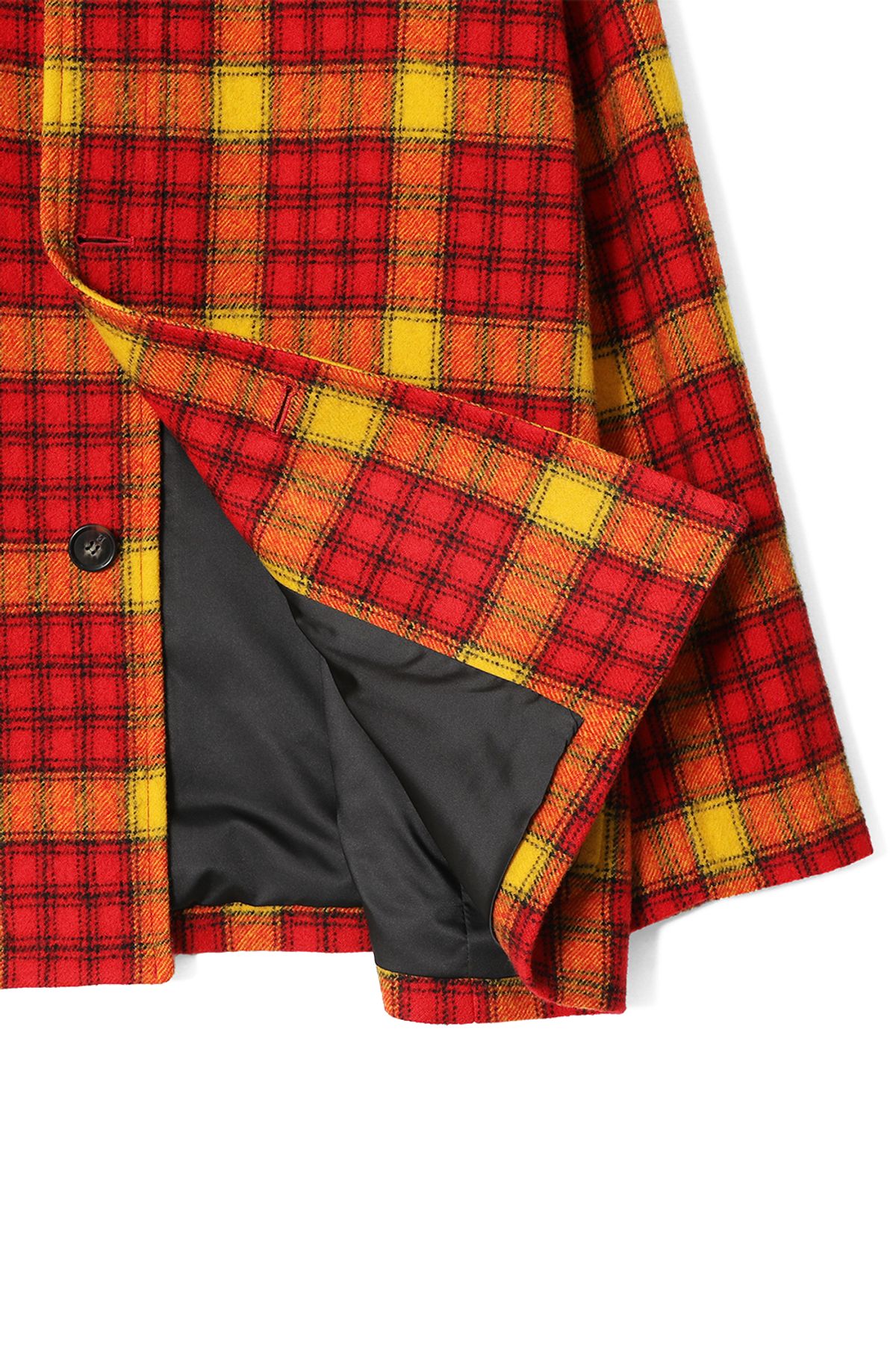 홀리선(HORLISUN) Newyear Check Wool Half Coat Red