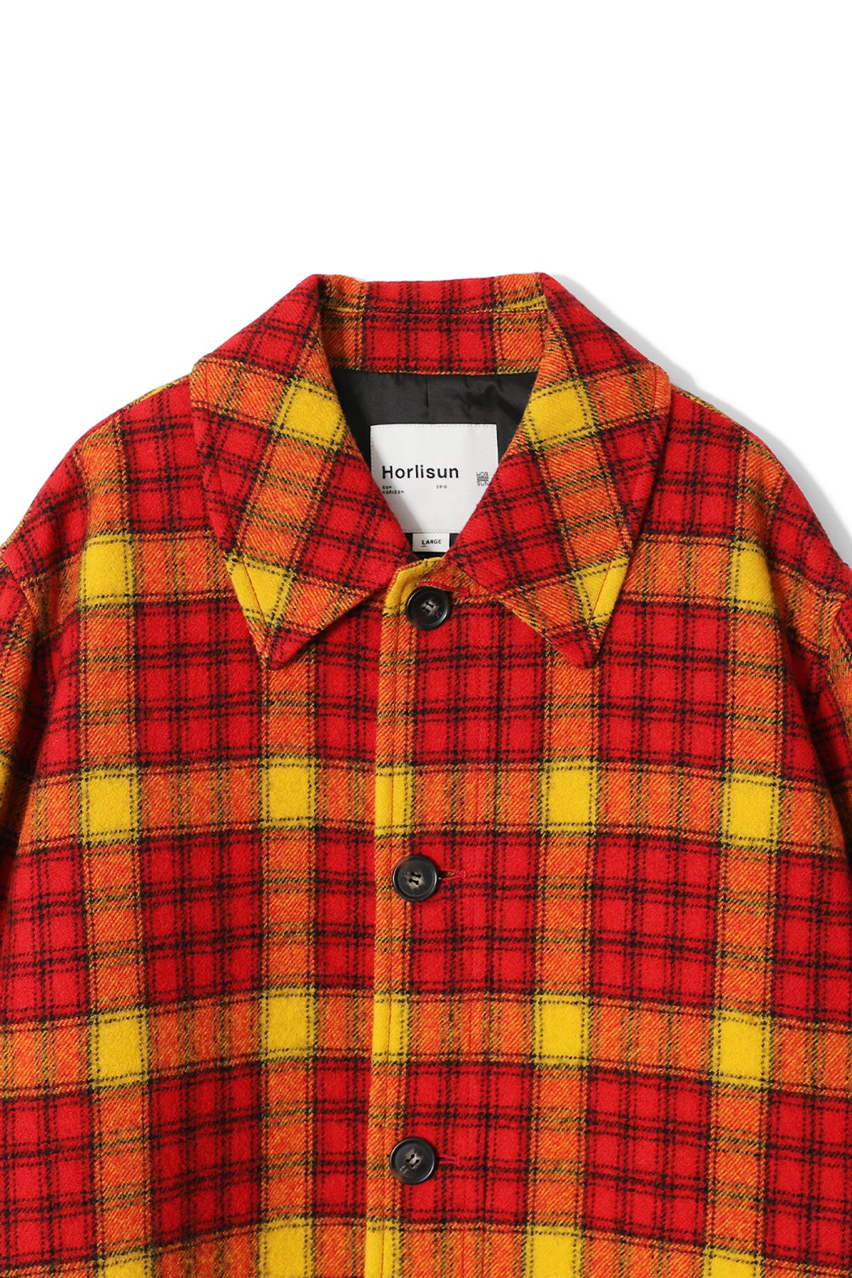 홀리선(HORLISUN) Newyear Check Wool Half Coat Red