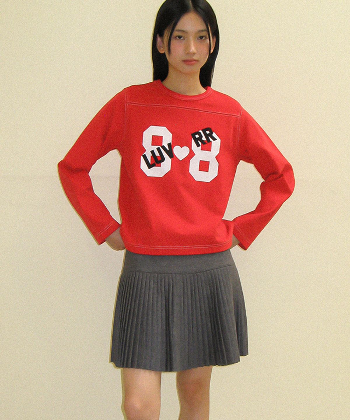 론론(RONRON) 88 LUV RUGBY LONG SLEEVE T SHIRT RED
