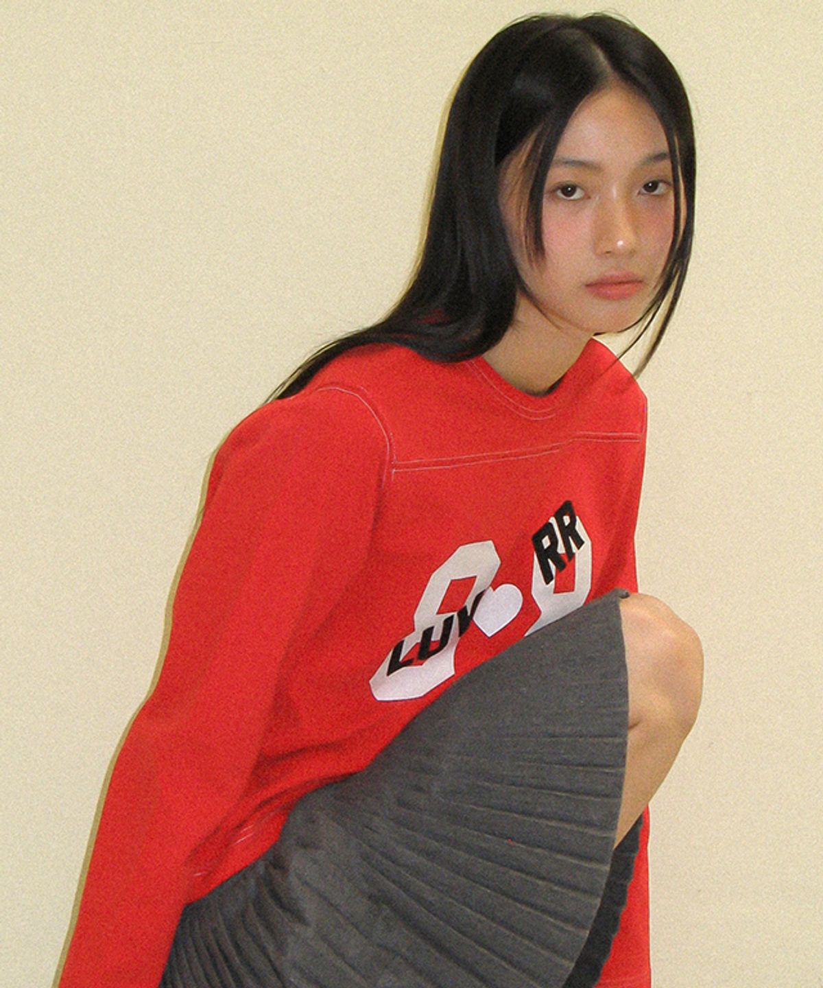 론론(RONRON) 88 LUV RUGBY LONG SLEEVE T SHIRT RED