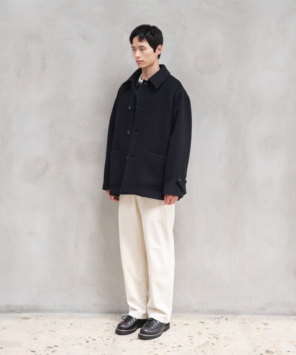 홀리선(HORLISUN) Newyear Wool Half Coat Dark Navy