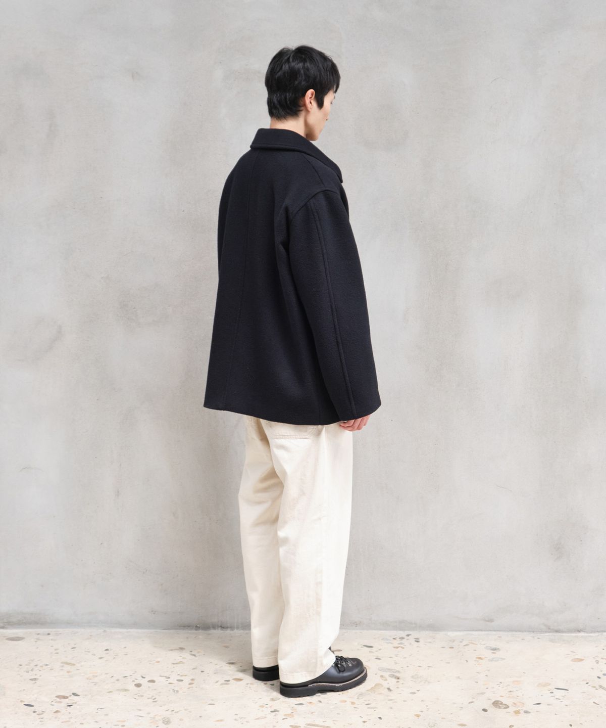 홀리선(HORLISUN) Newyear Wool Half Coat Dark Navy