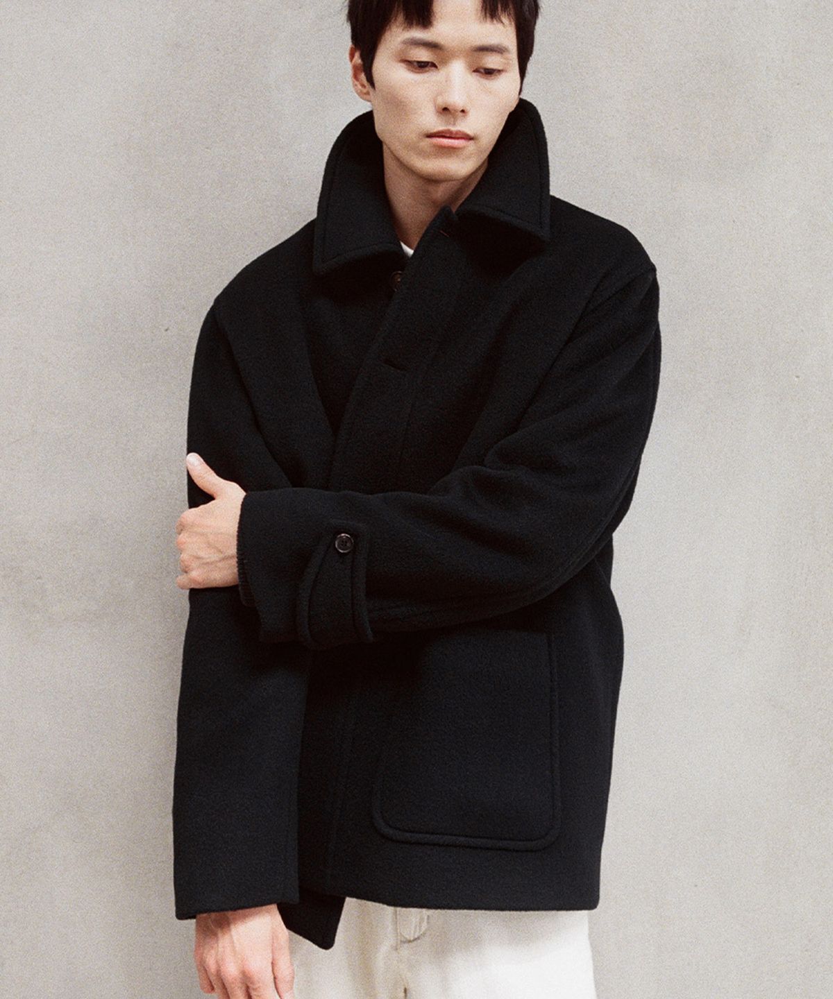 홀리선(HORLISUN) Newyear Wool Half Coat Dark Navy