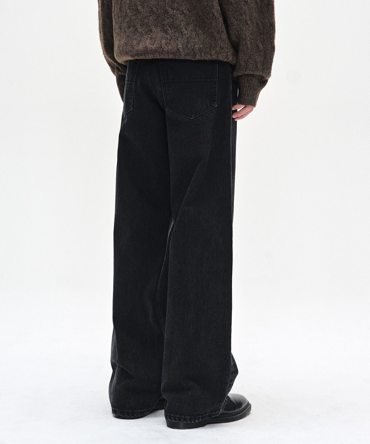 데케트(DECET) [CALIK DENIM]Mid Rise Wide Jeans DCPT027PBlack