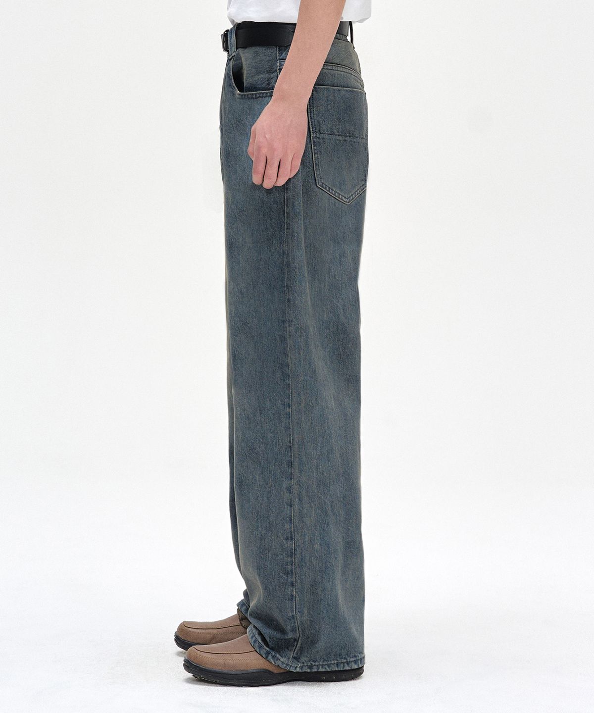 데케트(DECET) [CALIK DENIM]Mid Rise Wide Jeans DCPT027PSTNGRBlue