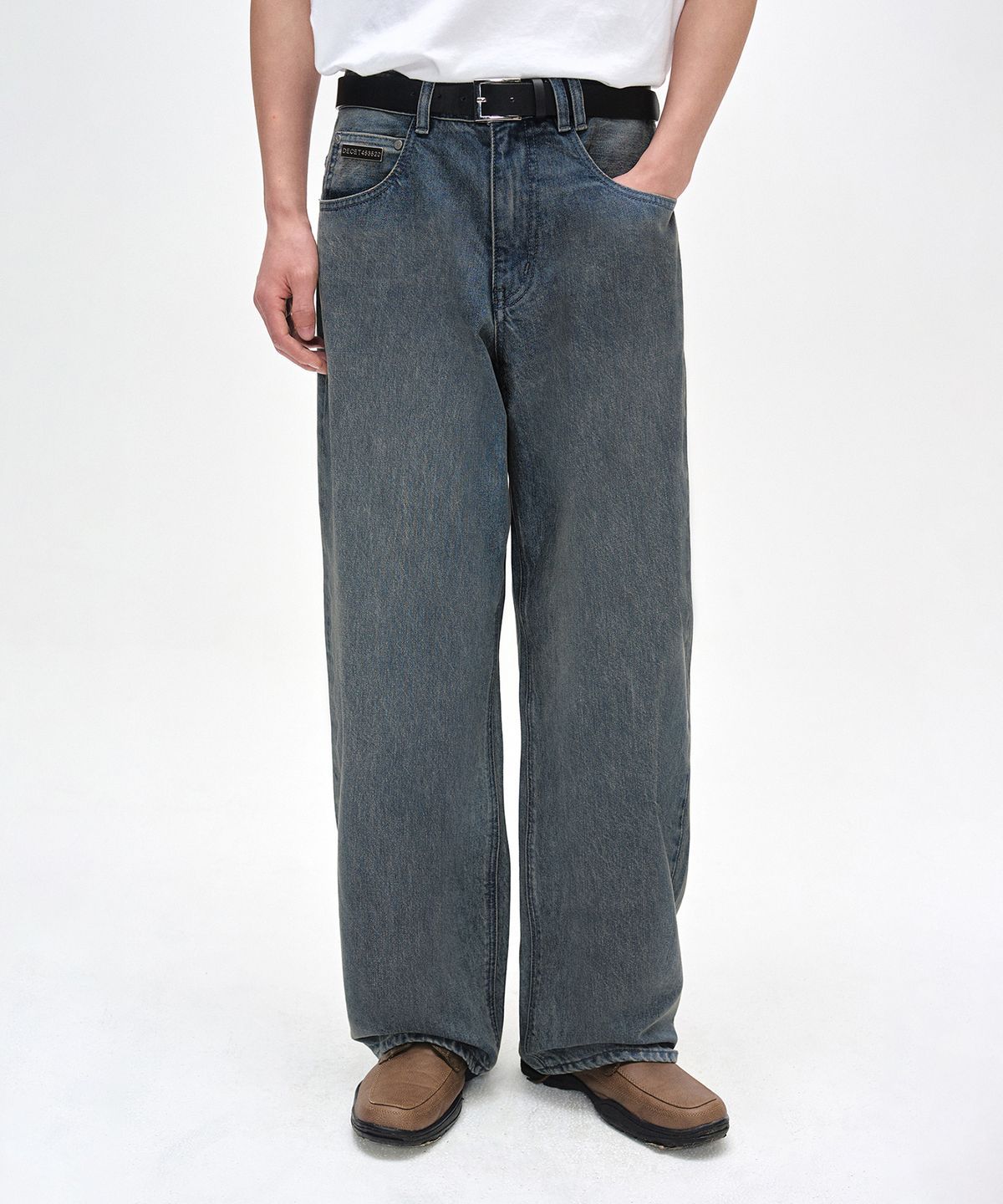 데케트(DECET) [CALIK DENIM]Mid Rise Wide Jeans DCPT027PSTNGRBlue