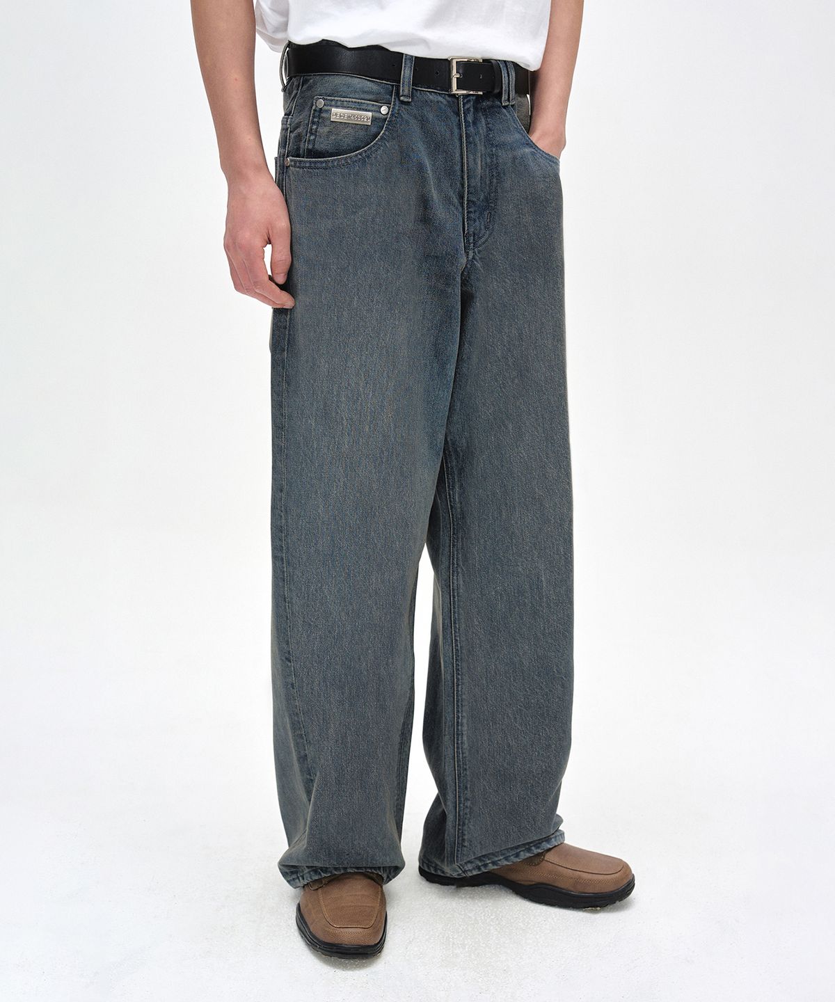데케트(DECET) [CALIK DENIM]Mid Rise Wide Jeans DCPT027PSTNGRBlue