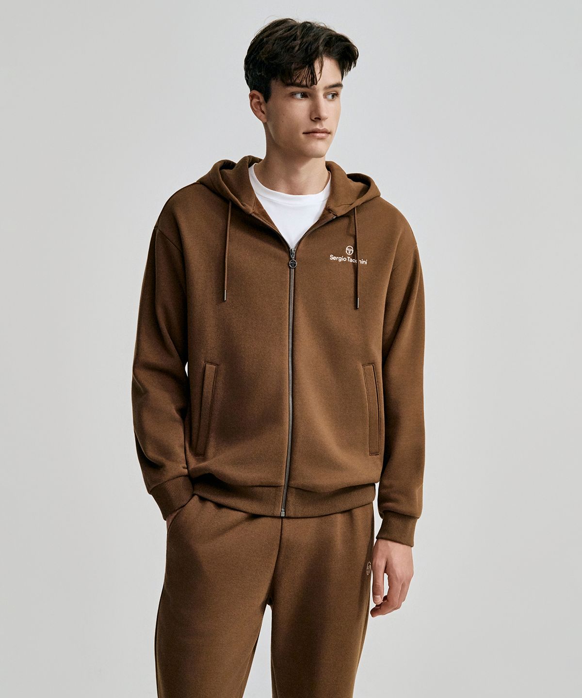 세르지오 타키니(SERGIO TACCHINI) U 데일리 기모 후드 집업 (D.Brown)