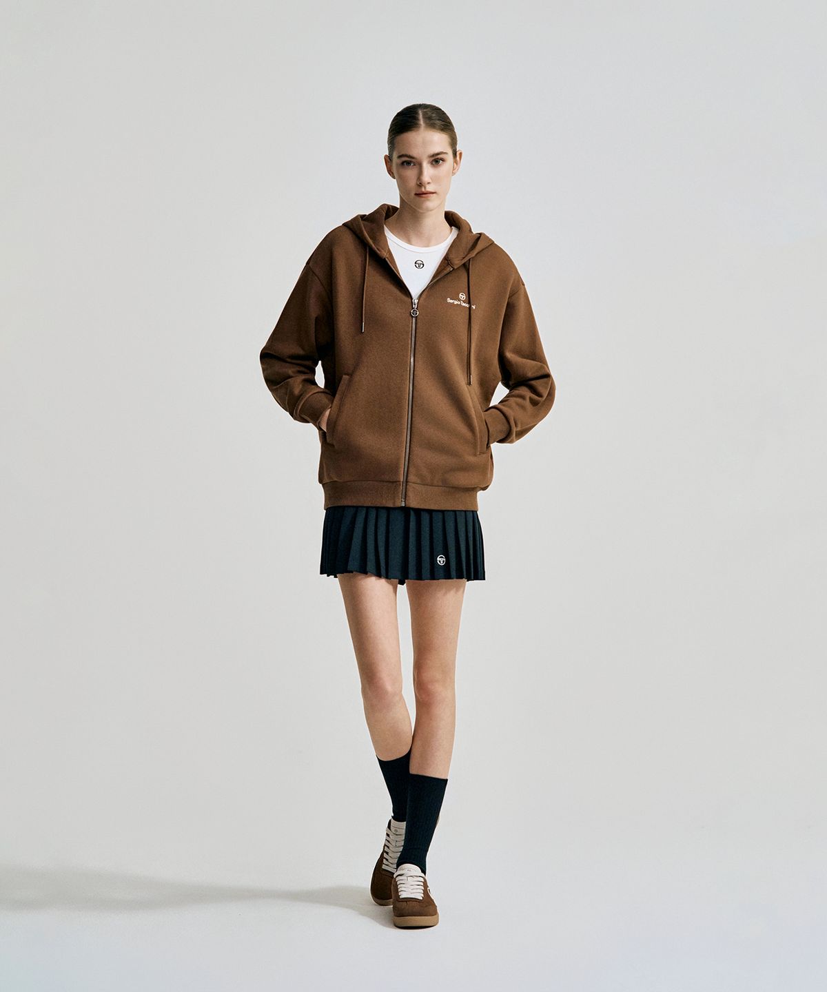 세르지오 타키니(SERGIO TACCHINI) U 데일리 기모 후드 집업 (D.Brown)
