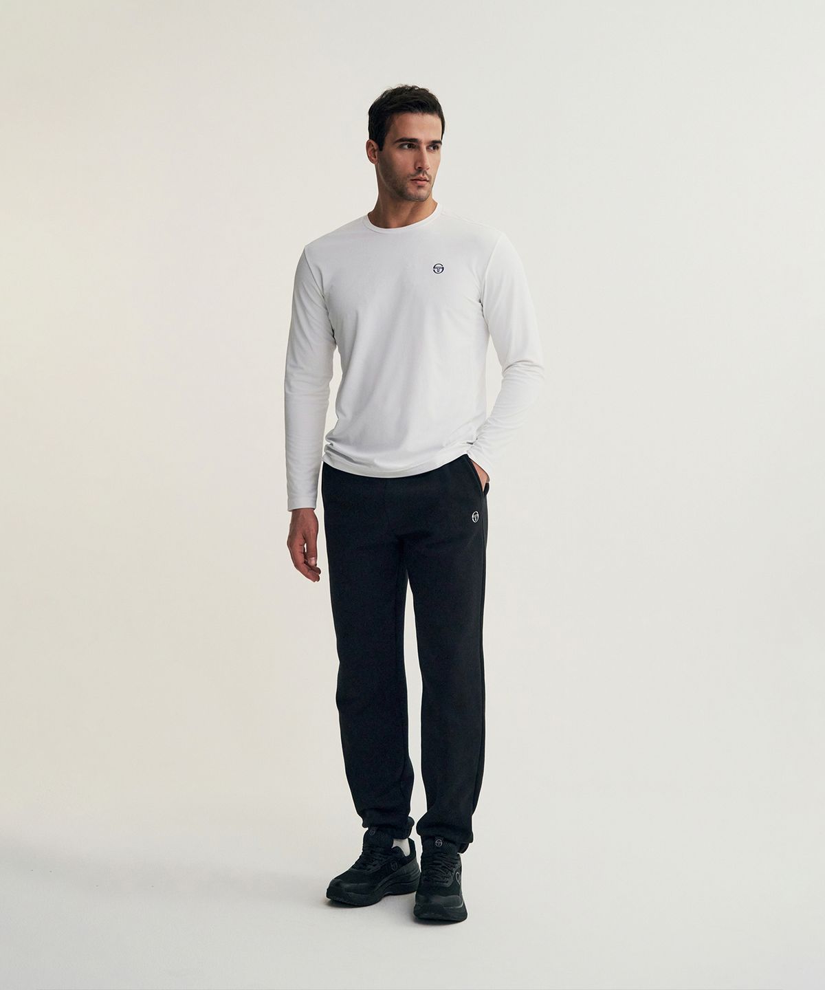 세르지오 타키니(SERGIO TACCHINI) M 데일리 스웻 기모 조거 팬츠 (Black)