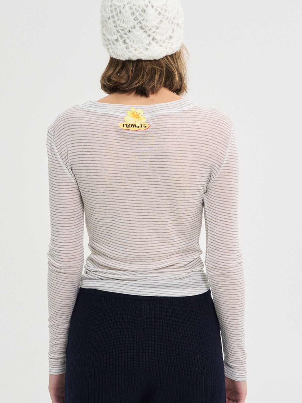 쏘리, 투 머치 러브(SORRY, TOO MUCH LOVE) Ciara Stripe Wool T-Shirt_Ivory