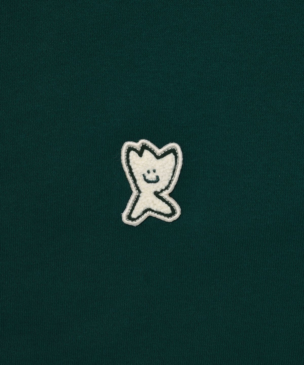 와키윌리(WACKY WILLY) 로고 와펜 기모 후드집업 그린