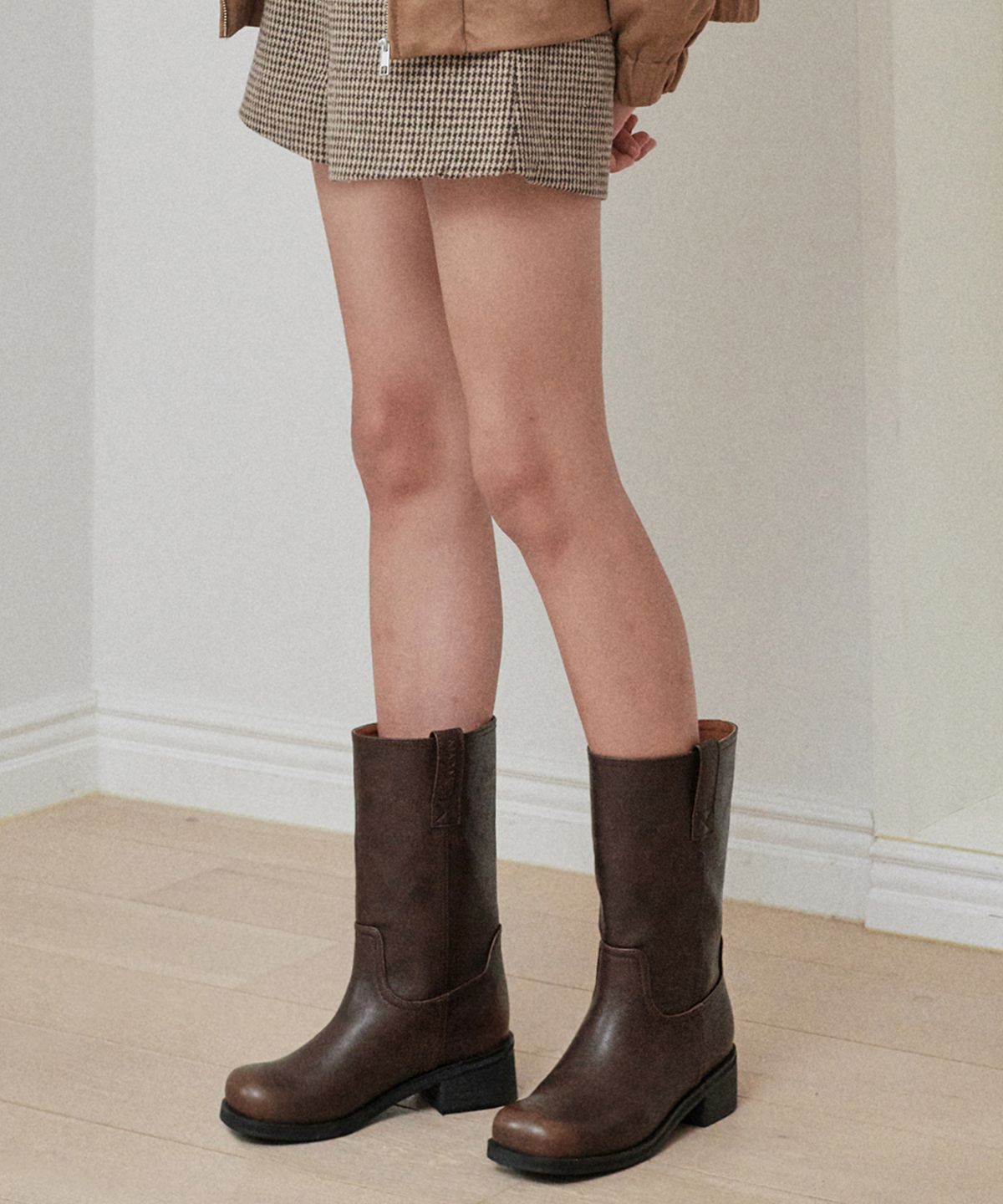 마크모크(MAC MOC) Lat 2Color 롱/미들 2type 빈티지 클래식 무드  가죽 부츠 5Cm