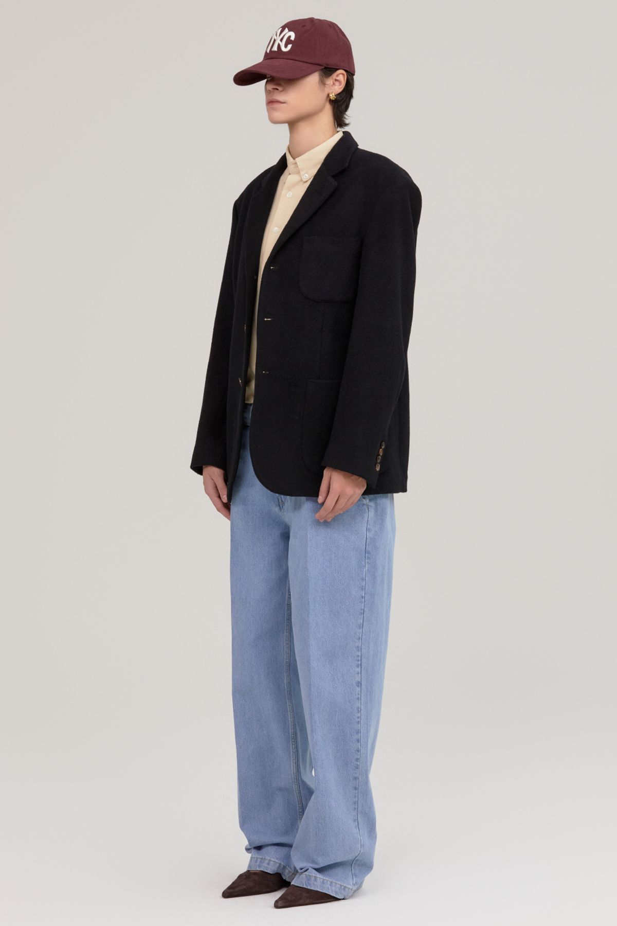 노앙(NOHANT) CASHMERE 90s SINGLE  BREASTED JACKET BLACK