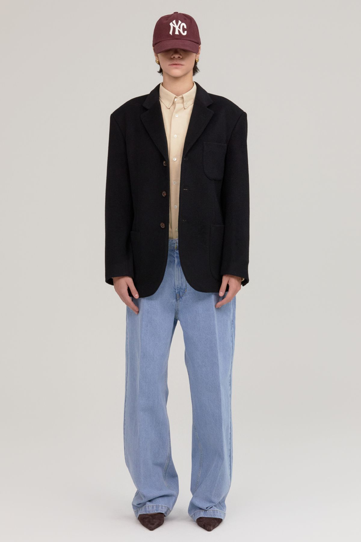 노앙(NOHANT) CASHMERE 90s SINGLE  BREASTED JACKET BLACK