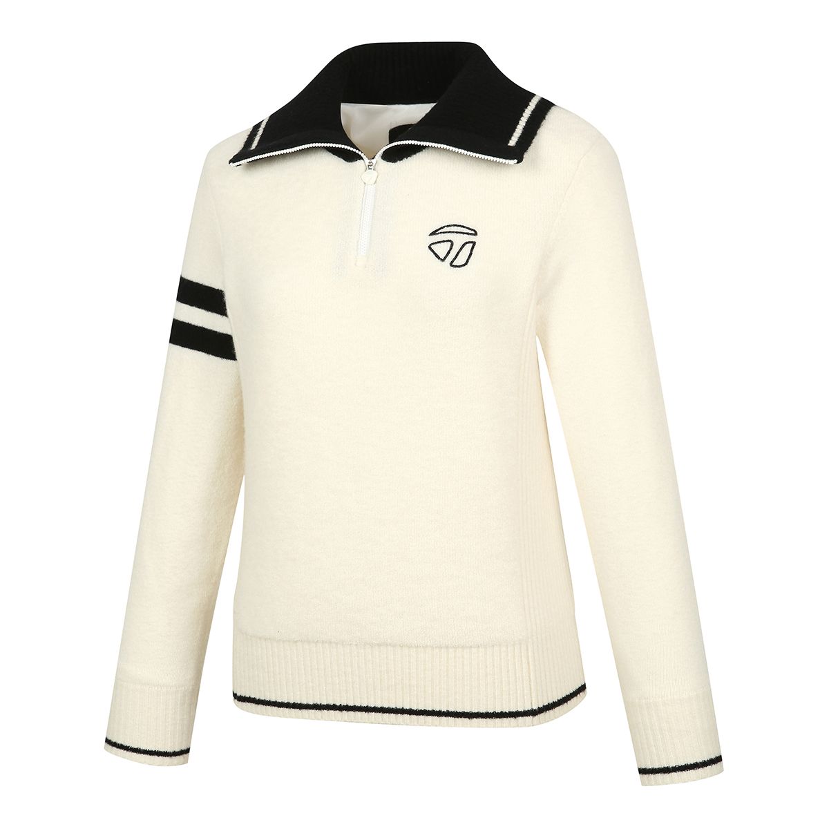 테일러메이드 어패럴(TAYLORMADE APPAREL) [메리노울 에디션]여성 방풍 패턴물 카라 니트 TSN-81HG22-101