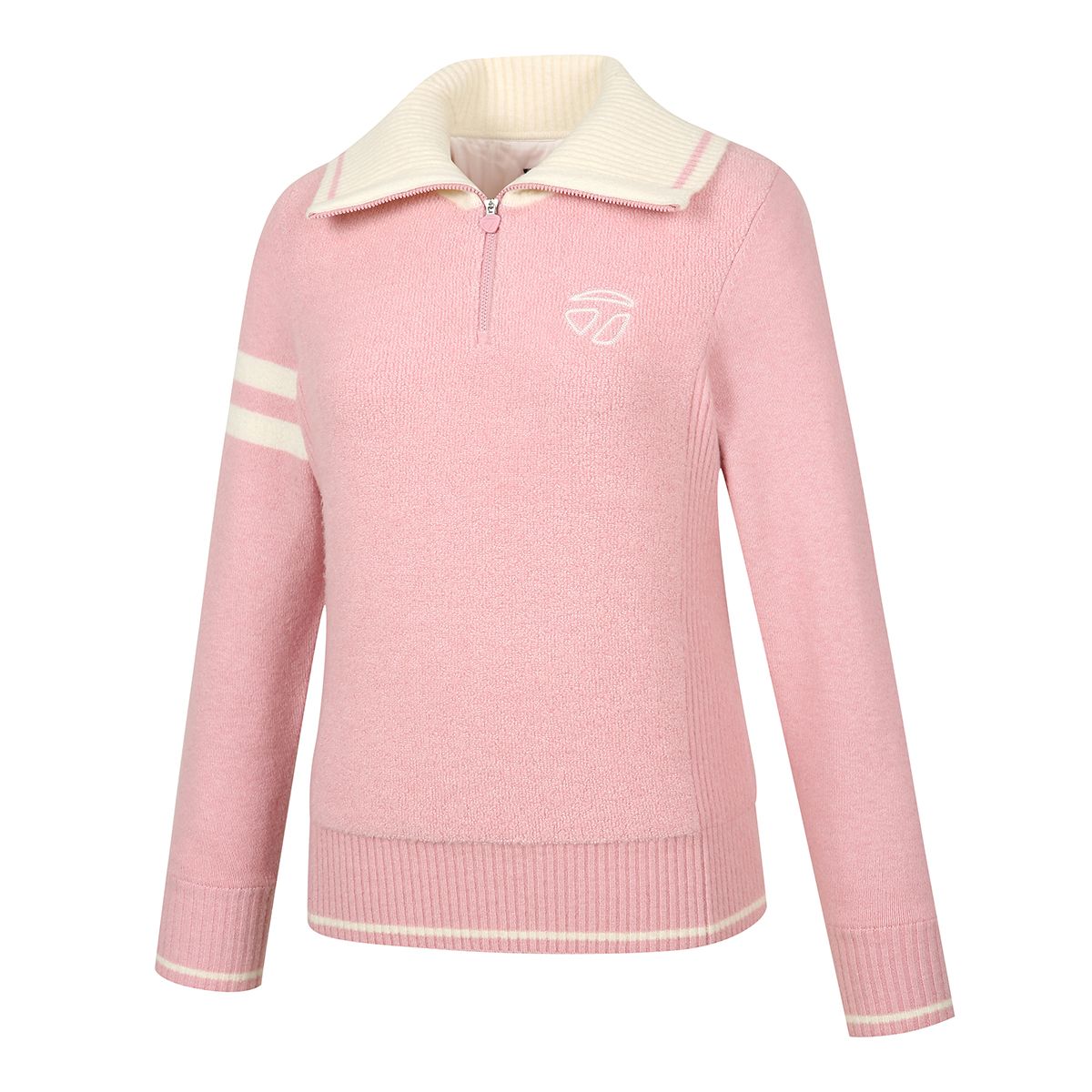 테일러메이드 어패럴(TAYLORMADE APPAREL) [메리노울 에디션]여성 방풍 패턴물 카라 니트 TSN-81HG22-403