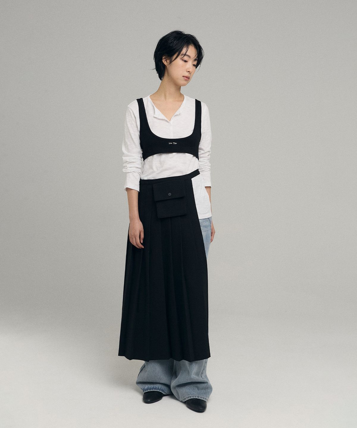 로우타이드(LOW TIDE) BUSTIER LAYERED T-SHIRT [WHITE]
