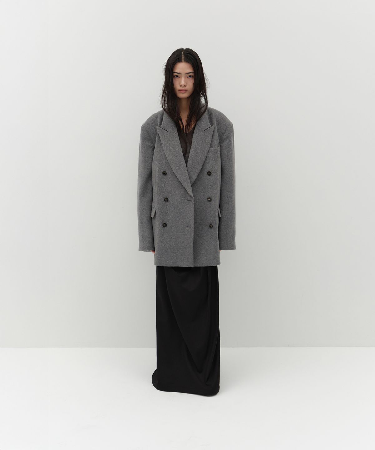 로우타이드(LOW TIDE) DOUBLE BREASTED WOOL BLAZER [GREY]