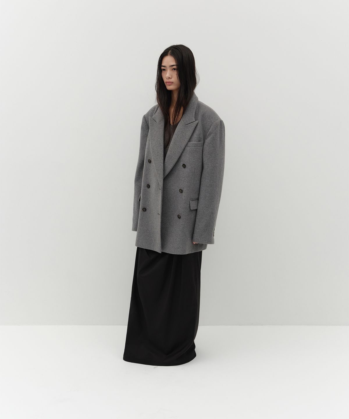 로우타이드(LOW TIDE) DOUBLE BREASTED WOOL BLAZER [GREY]