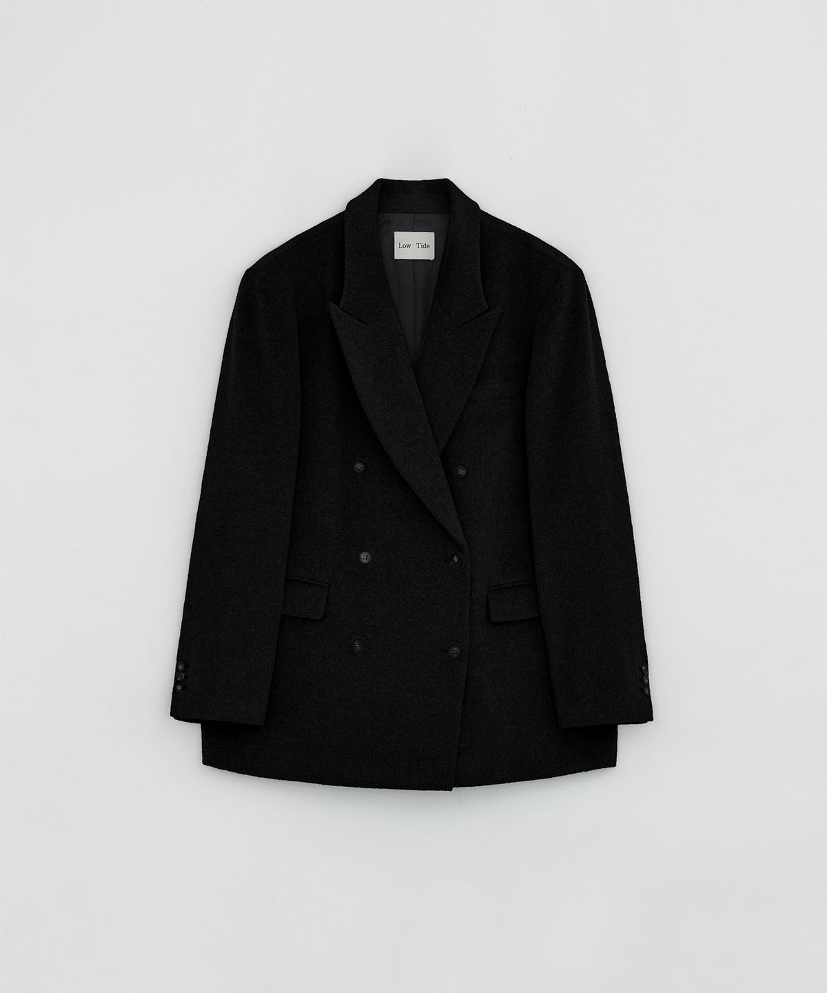 로우타이드(LOW TIDE) DOUBLE BREASTED WOOL BLAZER [BLACK]