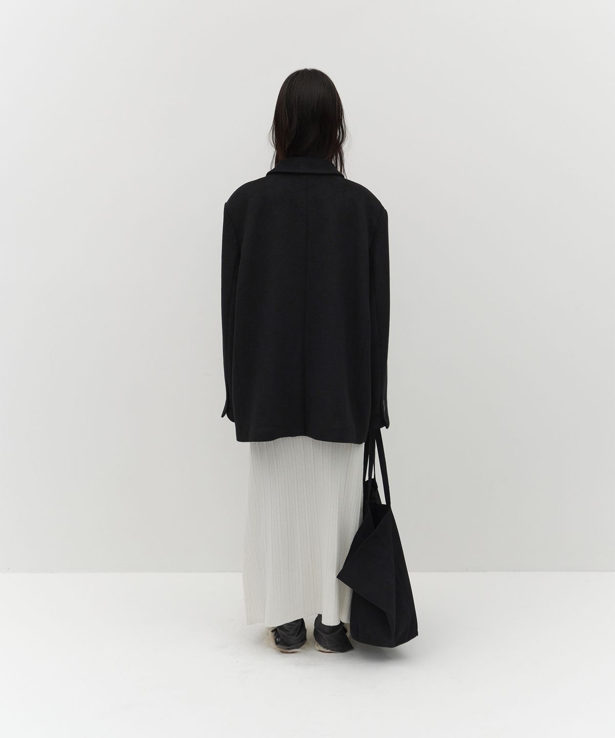 로우타이드(LOW TIDE) DOUBLE BREASTED WOOL BLAZER [BLACK]