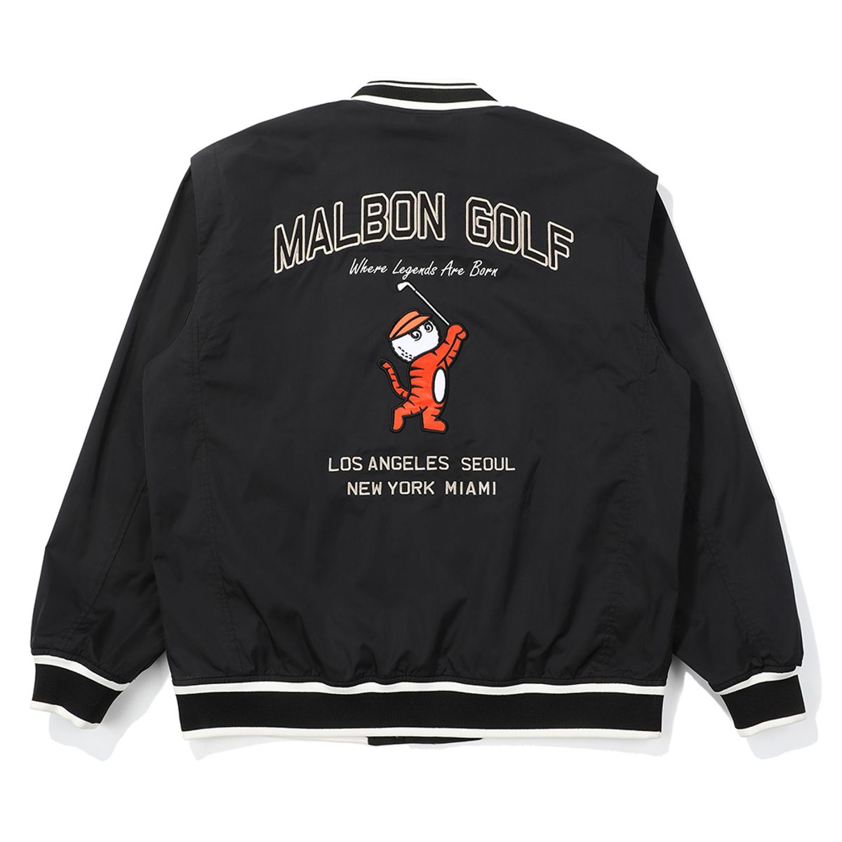 말본 골프(MALBON GOLF) 타이거 버킷 스타디움 자켓 BLACK