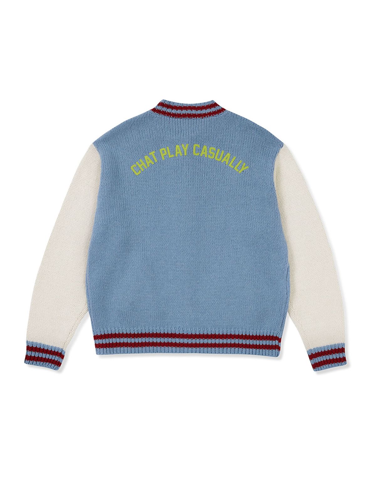 엠엠엘지(MMLG) [Mmlg] PLAYER KNIT JACKET (BLUE)