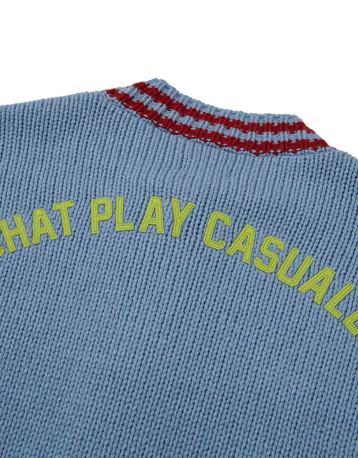 엠엠엘지(MMLG) [Mmlg] PLAYER KNIT JACKET (BLUE)