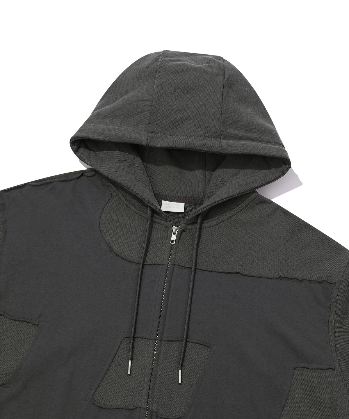에피소드 언타이틀(EPISODE UNTITLED) SYMBOL MATCH PIGMENT ZIP-UP HOODIE_CHARCOAL