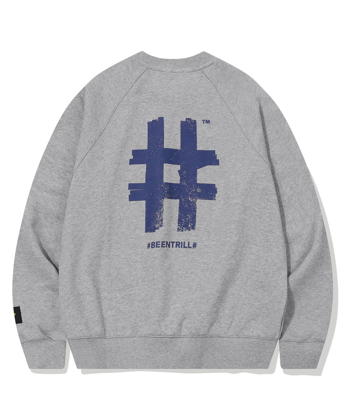 빈트릴(BEENTRILL) 우먼즈 스탬프 해시태그 맨투맨(그레이)