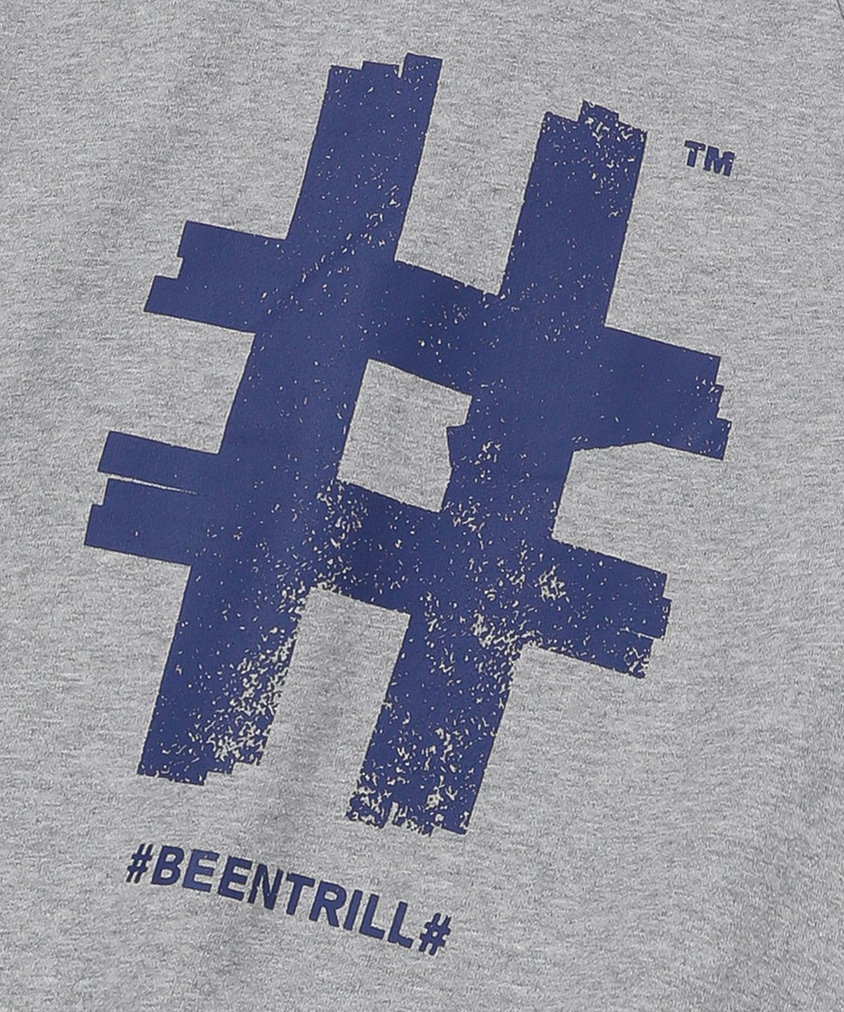 빈트릴(BEENTRILL) 우먼즈 스탬프 해시태그 맨투맨(그레이)