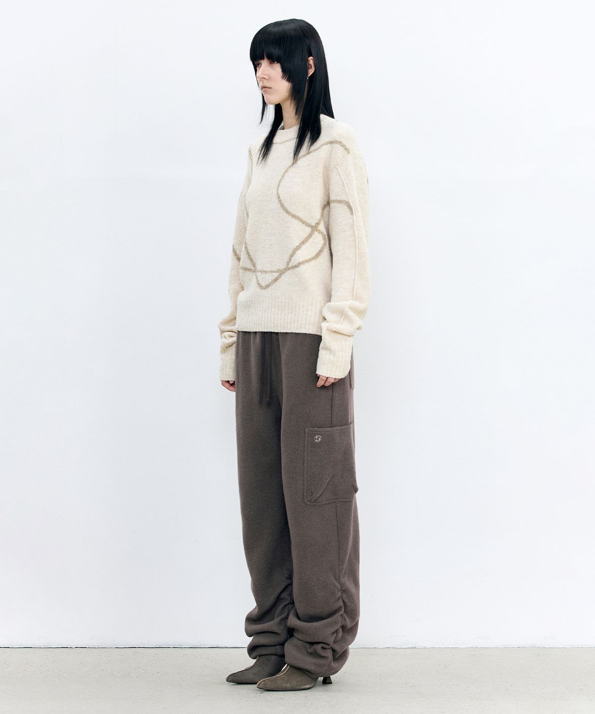 인사일런스 우먼(INSILENCE WOMEN) 윈터 부클 팬츠 KHAKI BROWN