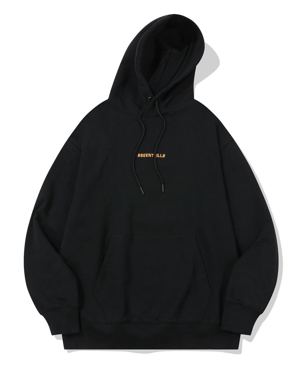 빈트릴(BEENTRILL) 골드 테이핑 해시태그 후드(블랙)