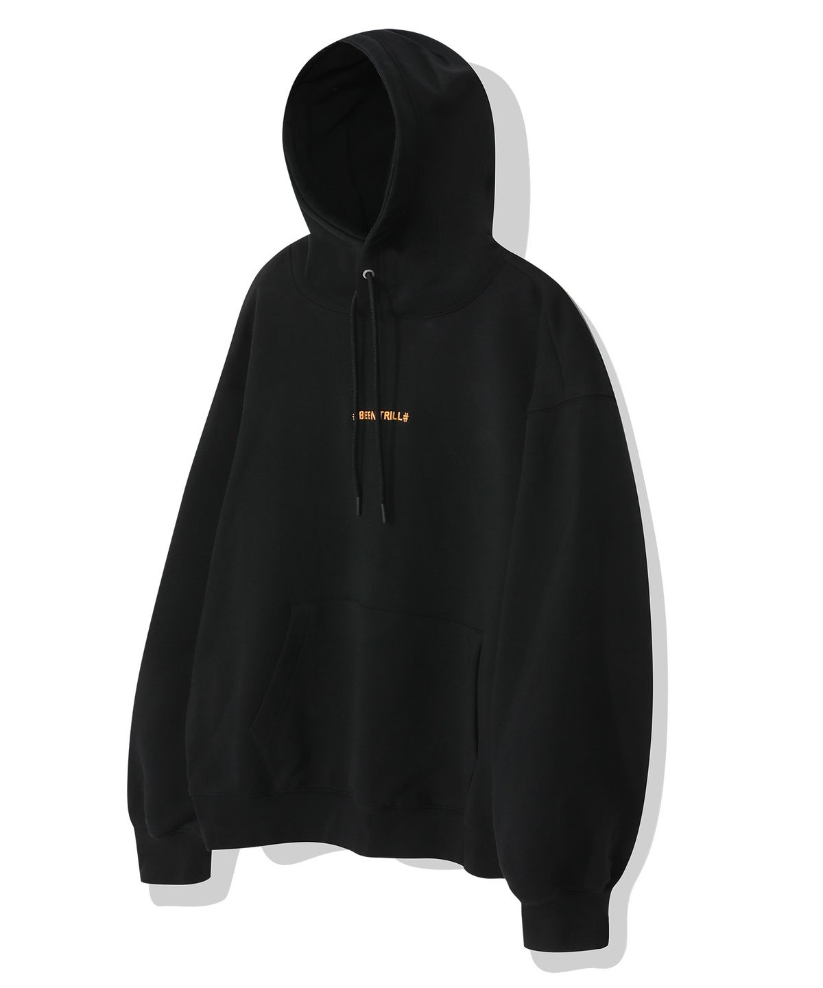 빈트릴(BEENTRILL) 골드 테이핑 해시태그 후드(블랙)