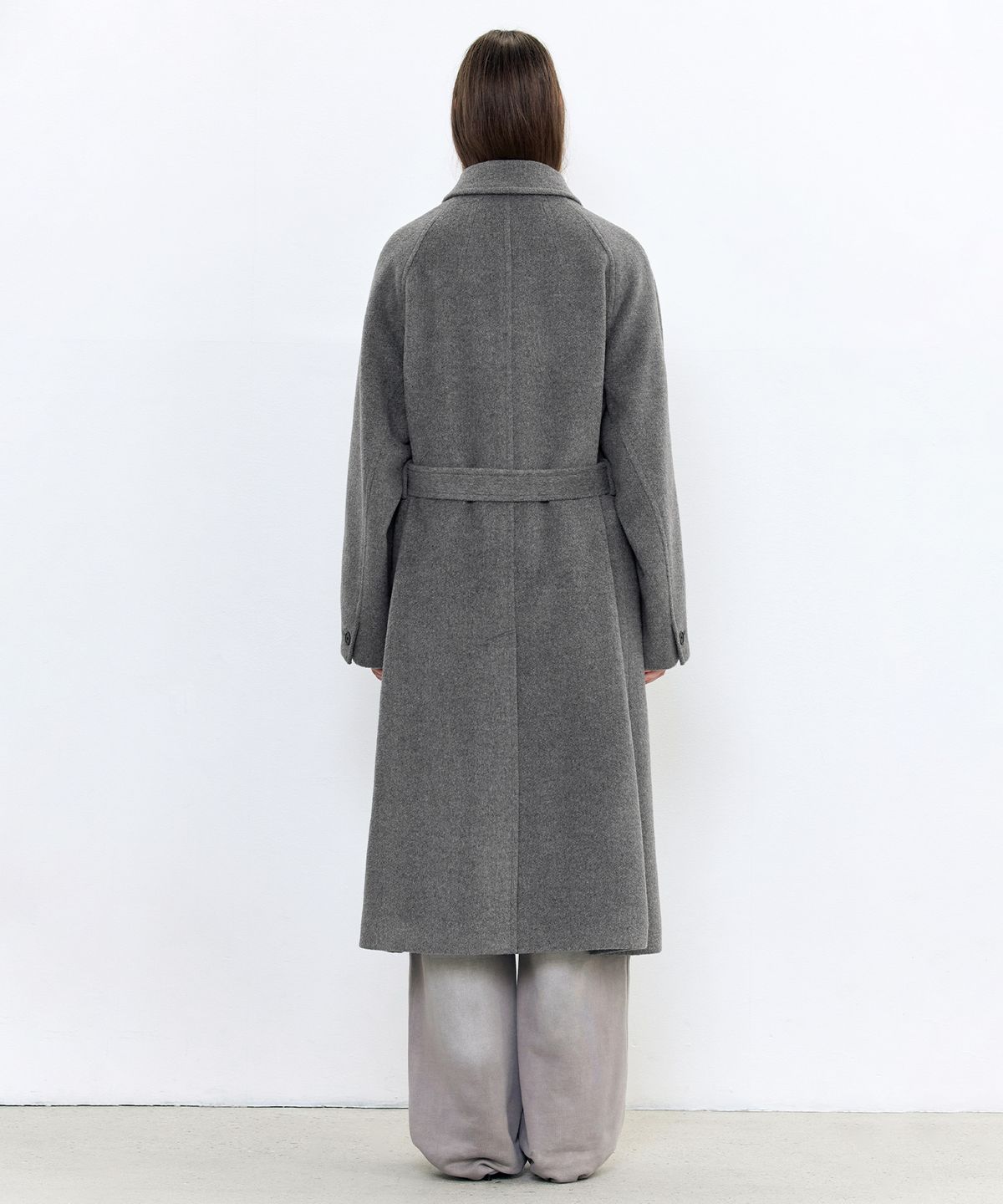인사일런스 우먼(INSILENCE WOMEN) 페미닌 발마칸 로브 코트 MELANGE GREY