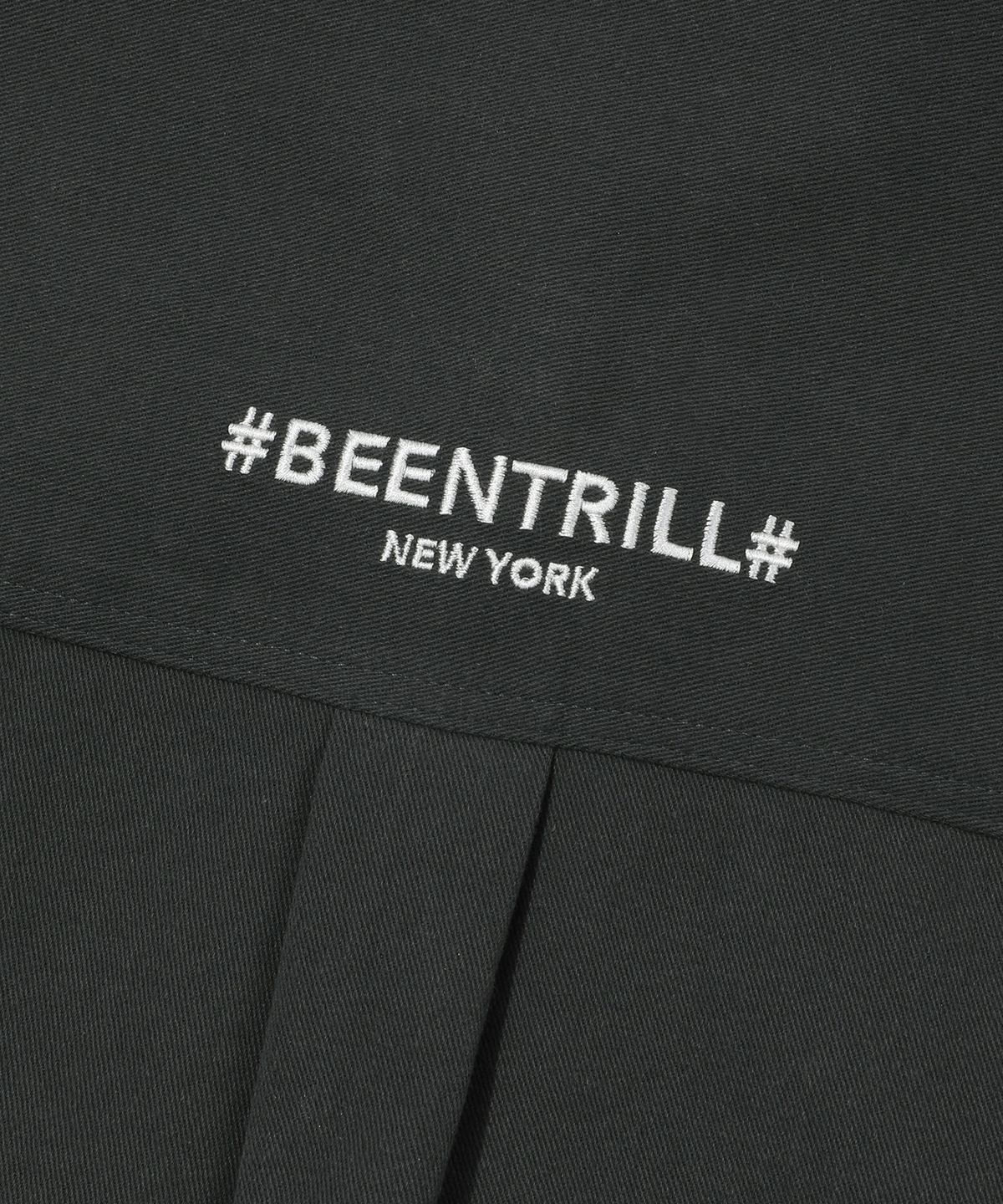 빈트릴(BEENTRILL) 에센셜 해시태그 로고 옥스포드 셔츠(차콜)