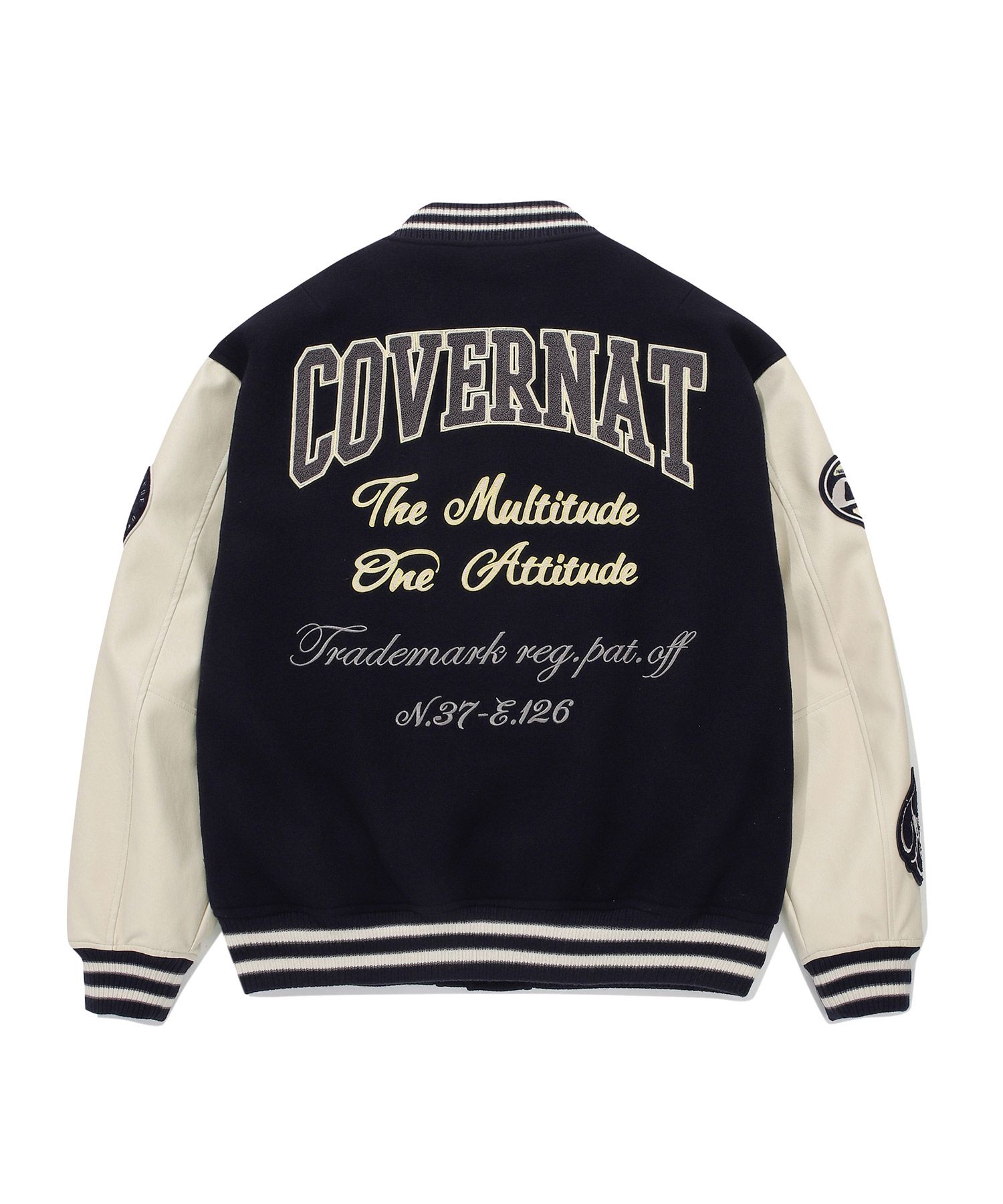[COVERNAT]★24FW★韓国人気★COLLEGE C WOOL VARSITY MUSINSA | COVERNAT 24FW College C Wool Varsity Navy