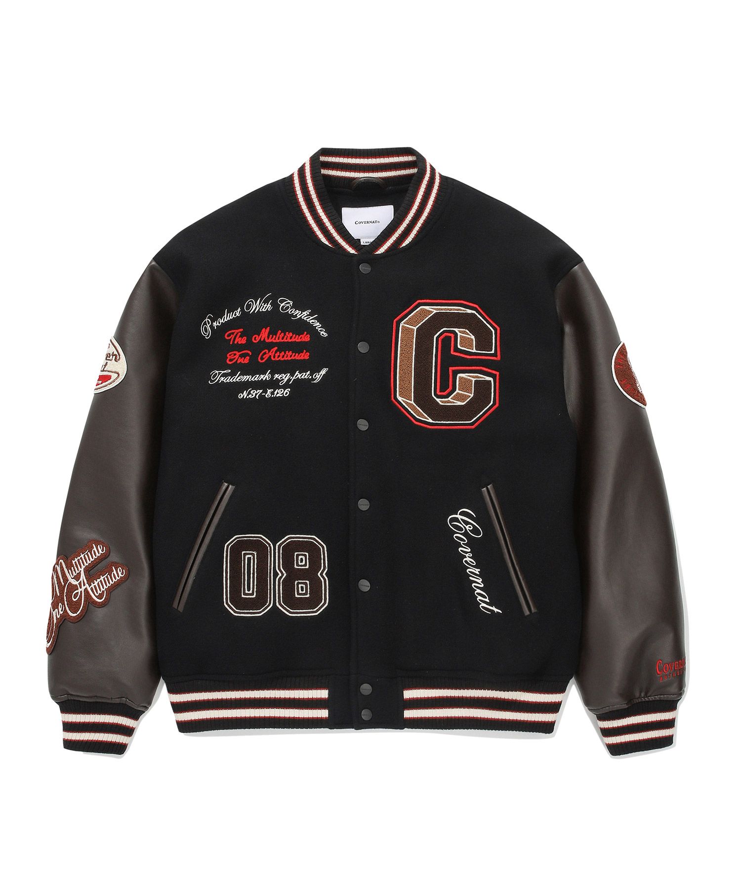 [COVERNAT]★24FW★韓国人気★COLLEGE C WOOL VARSITY MUSINSA | COVERNAT 24FW College C Wool Varsity Navy