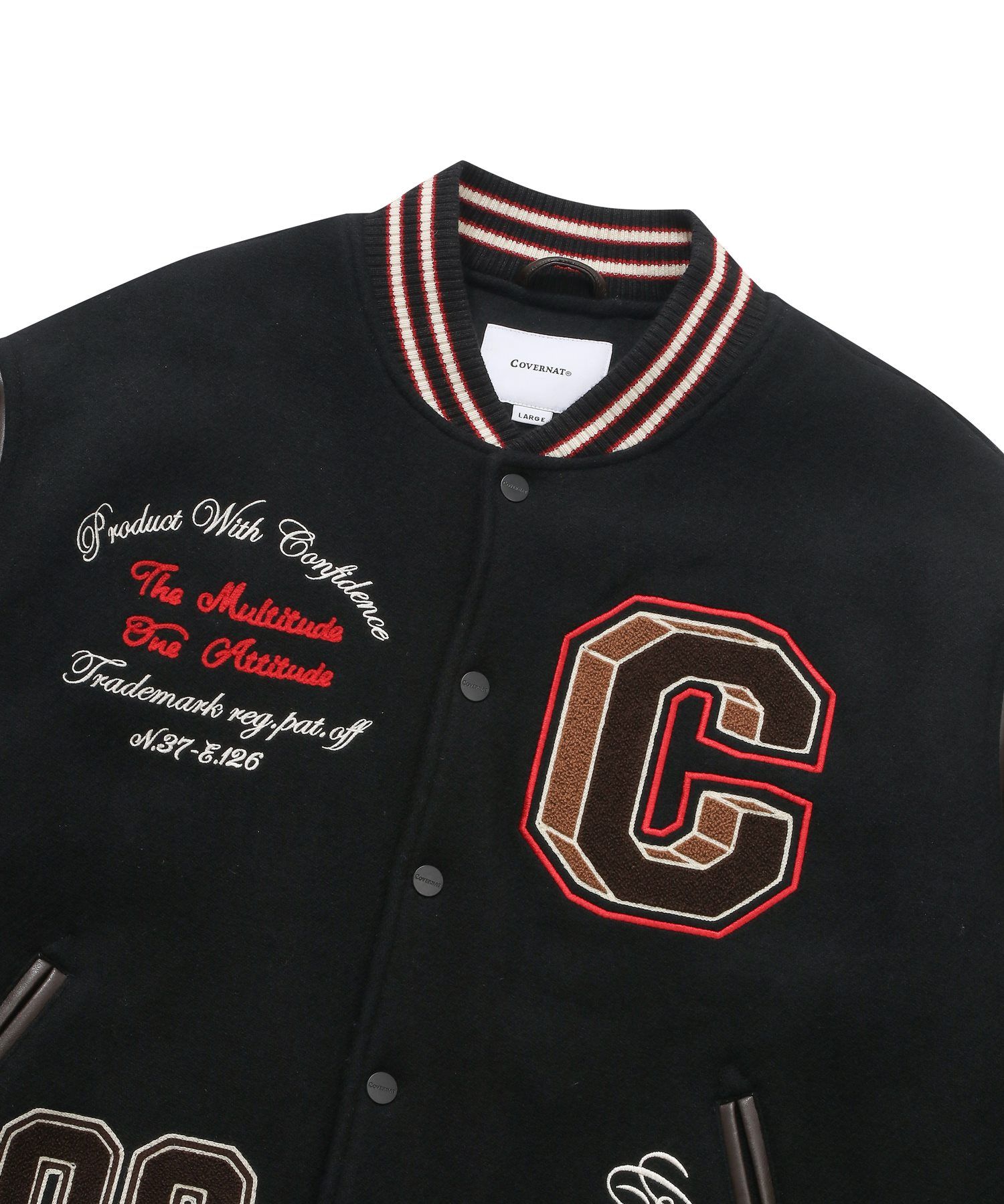 [COVERNAT]★24FW★韓国人気★COLLEGE C WOOL VARSITY MUSINSA | COVERNAT 24FW College C Wool Varsity Navy
