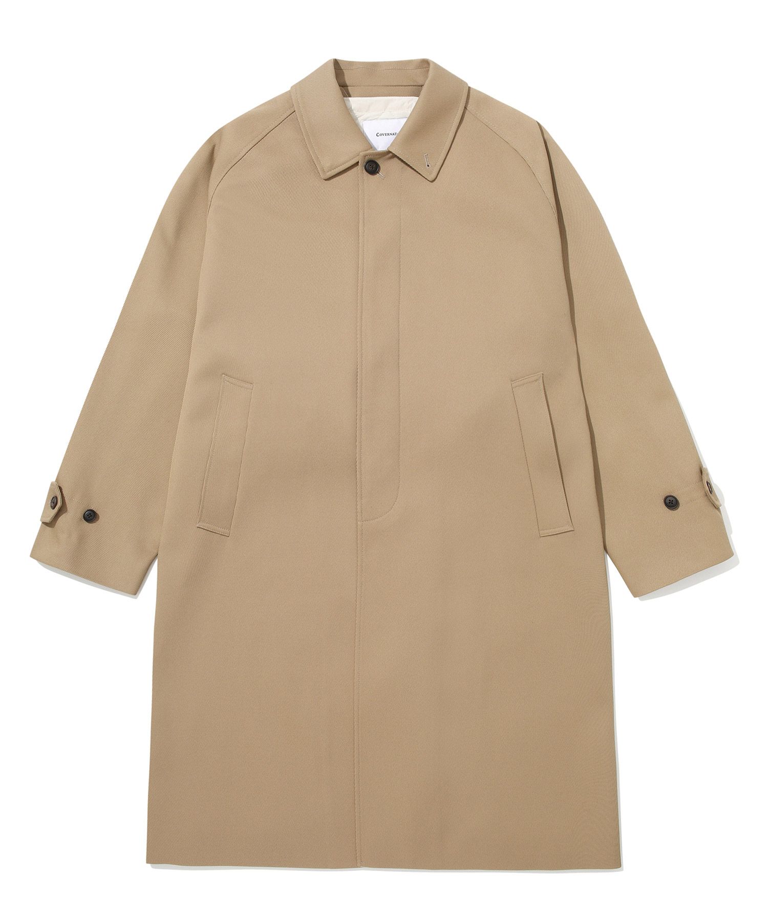 MUSINSA | COVERNAT Gabardine Mac Coat Beige