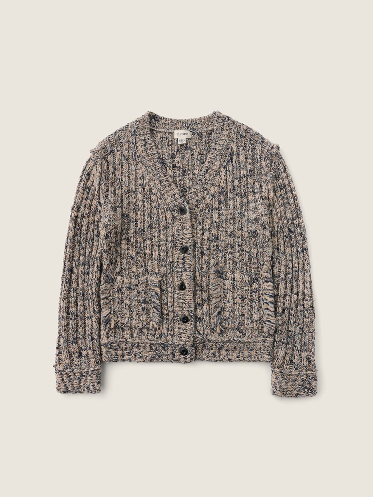 시엔느(SIENNE) Jazz Fringe Cardigan (Charcoal)