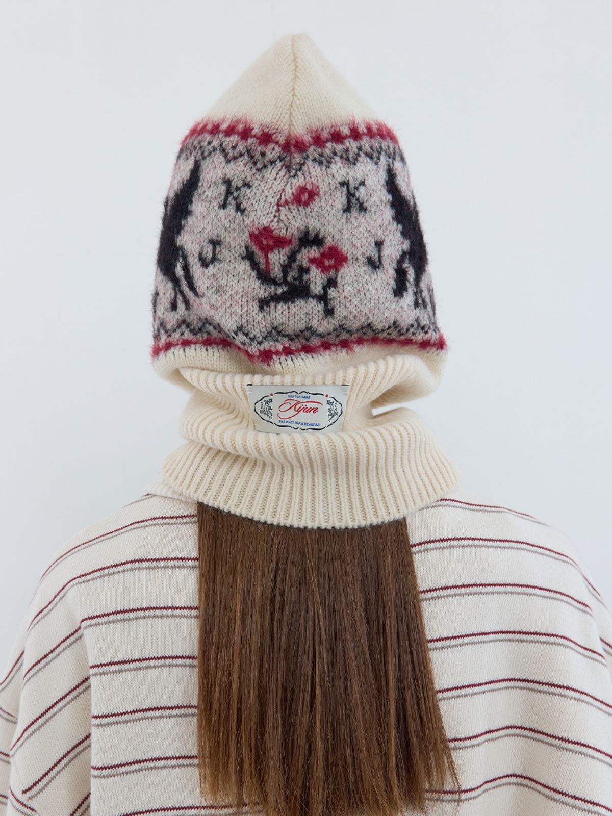 기준(KIJUN) Nordic Knit Balaclava Ivory