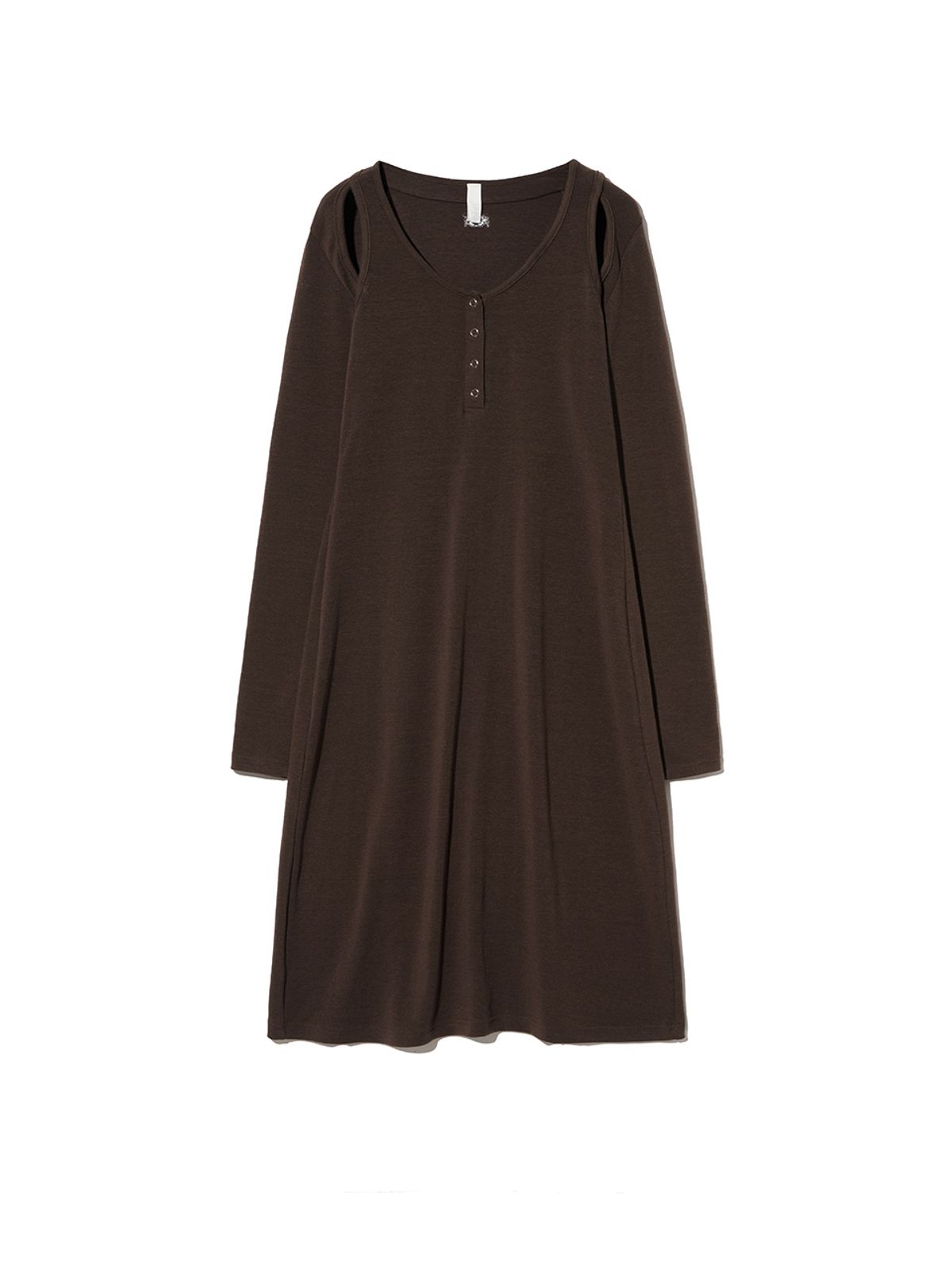 기준(KIJUN) Raglan Cut Jersey Dress Brown