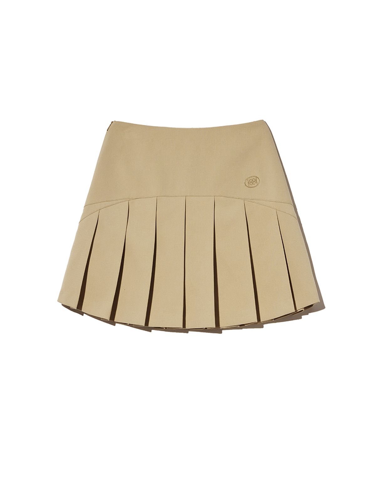 기준(KIJUN) Arc Tennis Mini Skirt Beige
