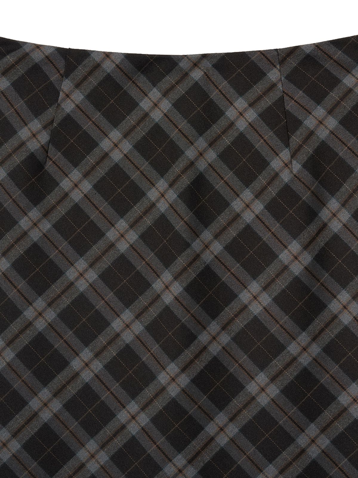 기준(KIJUN) Check Midi Skirt Charcoal