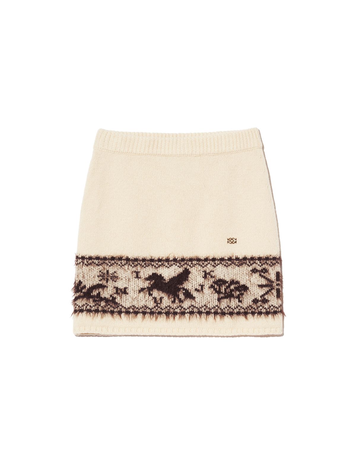 기준(KIJUN) Nordic Knit Mini Skirt Ivory