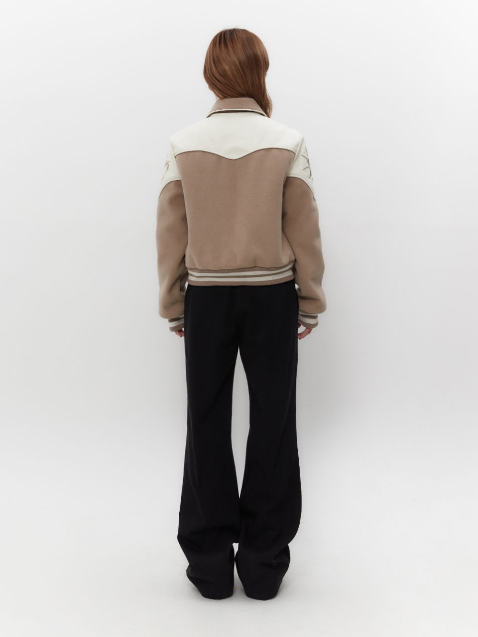 MUSINSA公式 | TUOMIO WESTERN VARSITY JACKET [BEIGE]