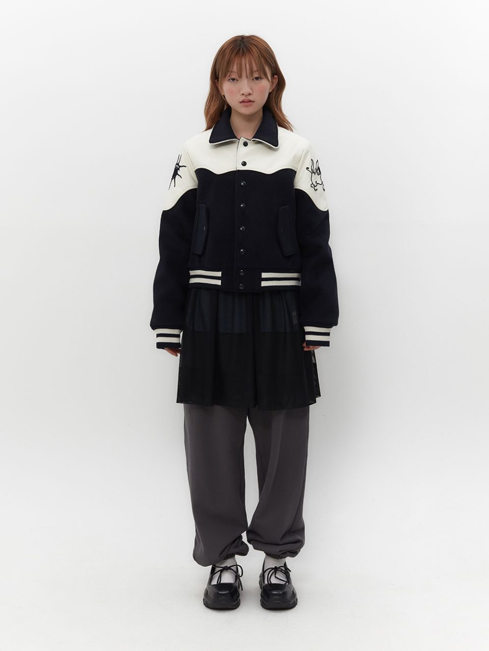 MUSINSA公式 | TUOMIO WESTERN VARSITY JACKET [NAVY]